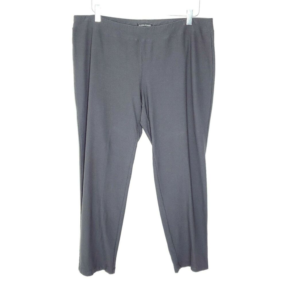 Eileen Fisher High Rise Ankle Cropped Pants L Gray